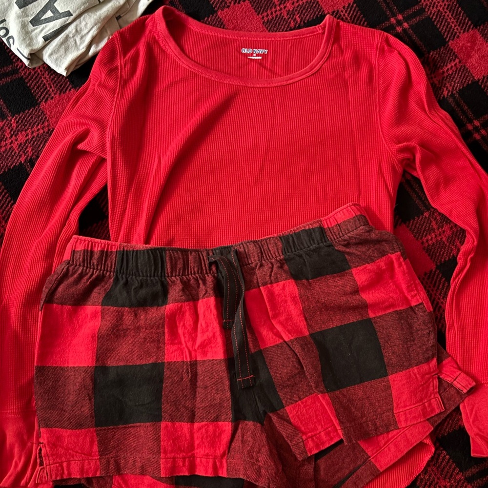 Red Plaid PJ short set